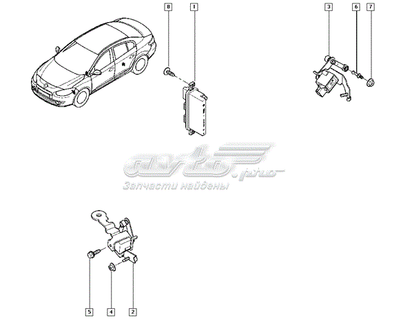 Датчик уровня положения кузова передний на Renault Fluence L3