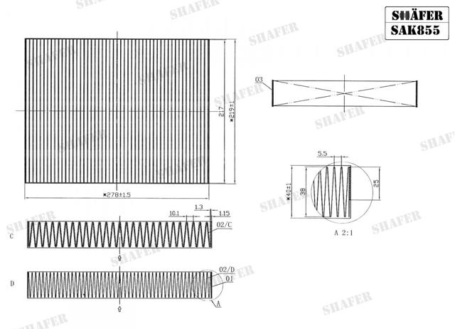 Фильтр салона SAK855 Shafer