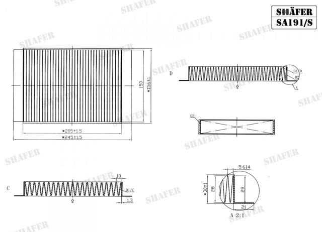 Воздушный фильтр салона Shafer SA191S