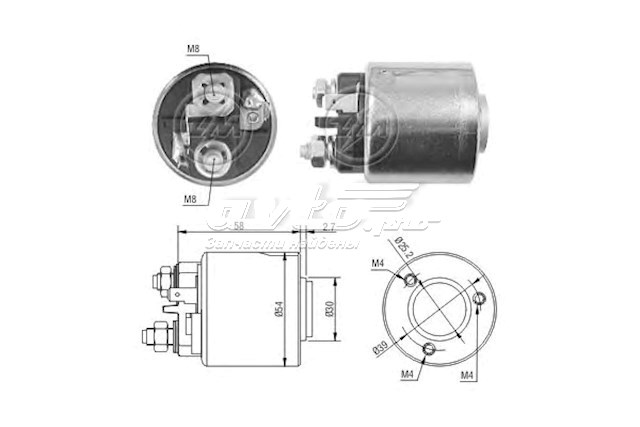 Реле втягивающее стартера VALEO 594208