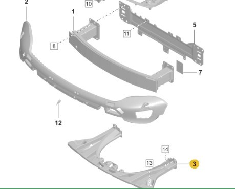 Усилитель переднего бампера 9J1807617A Porsche