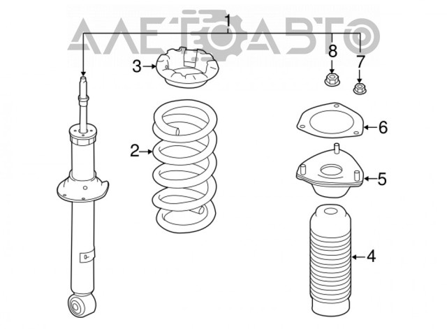 Стойка амортизатора передняя Nissan/Infiniti E61104GA0D цена, от 65.16 USD