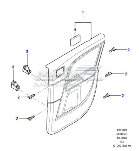 1361612 Ford revestimento (cobrimento interno da porta traseira direita)