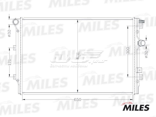 ACRB189 Miles radiador de esfriamento de motor