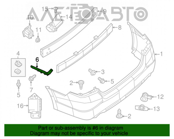 Купить FP5053961 FPS Левый кронштейн крепления бампера заднего