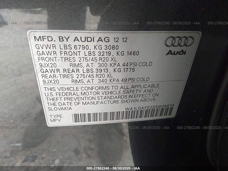 Разборка AUDI Q7 внедорожник (4LB) (2006 - 2016)